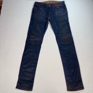 Robin's Jean Motard Jeans Men 29 (fits 31x34) Navy Blue Slim Tapered Made in USA